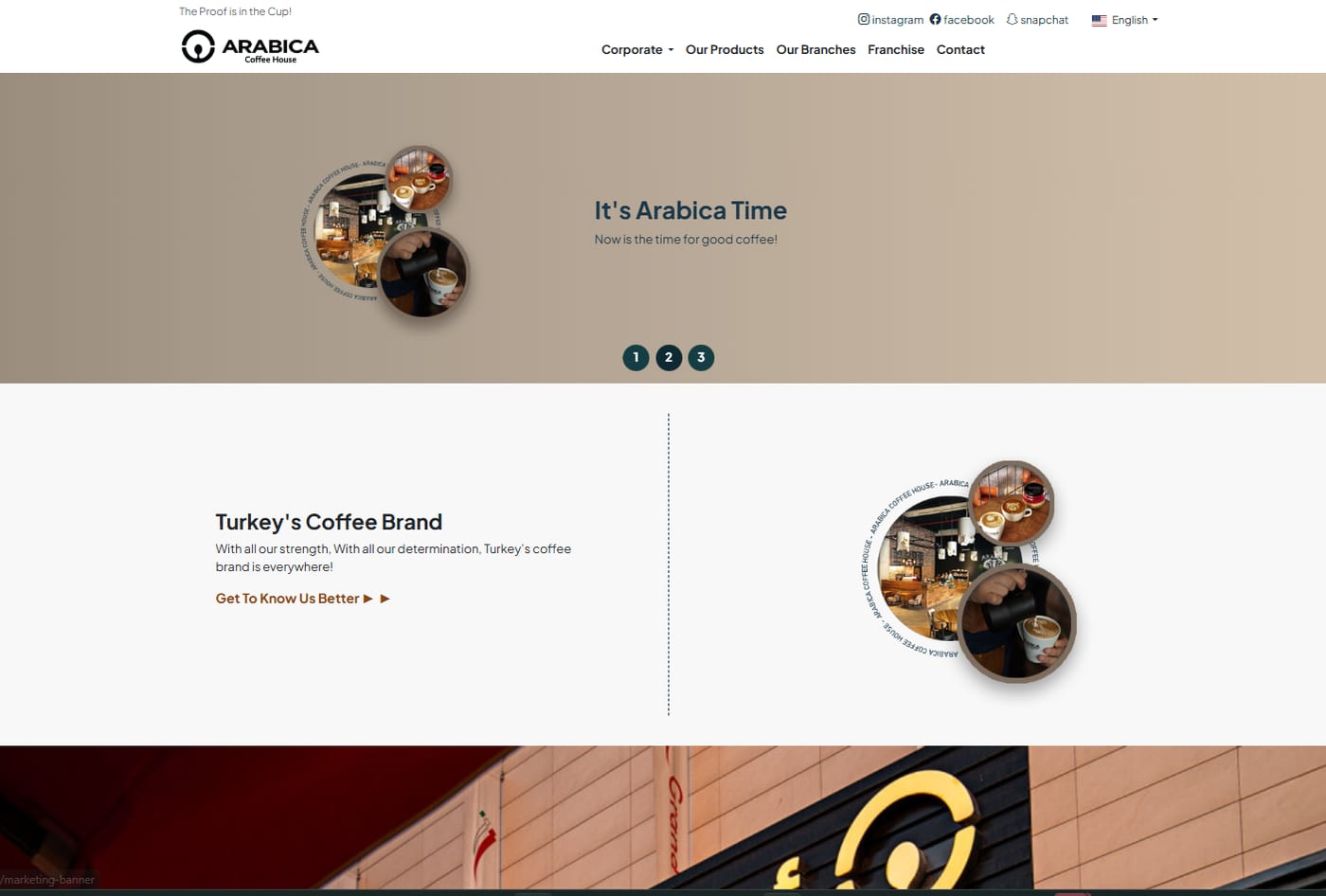 Arabica Coffee Iraq website homepage
